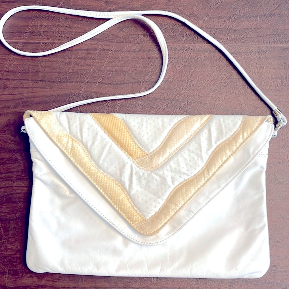 Reem vintage snakeskin trimmed leather bag